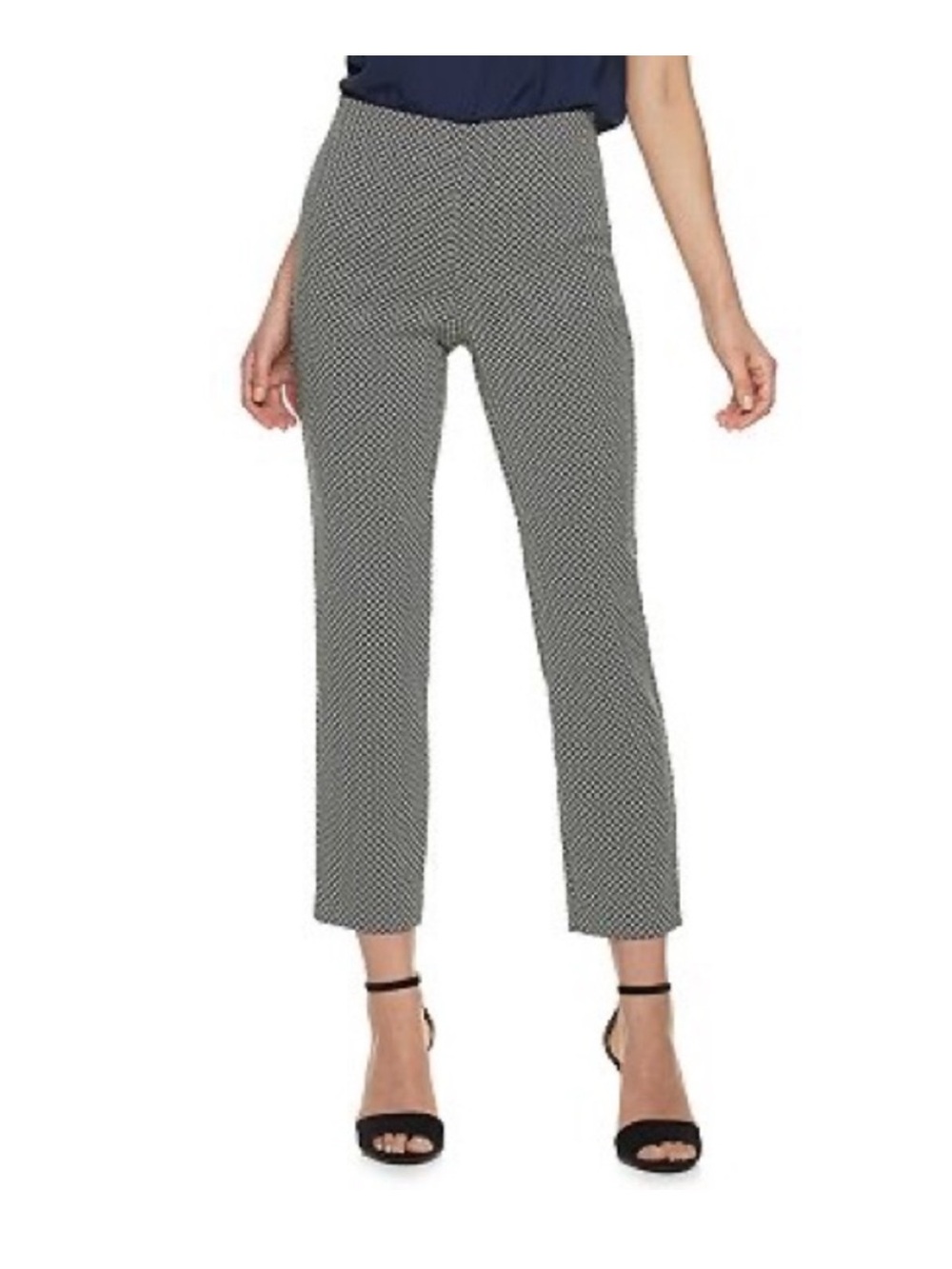 Elle Pull On Ankle Dress Plaid Pants | XL
